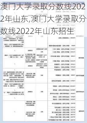 澳门大学录取分数线2022年山东,澳门大学录取分数线2022年山东招生