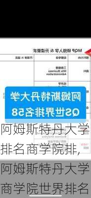 阿姆斯特丹大学排名商学院排,阿姆斯特丹大学商学院世界排名