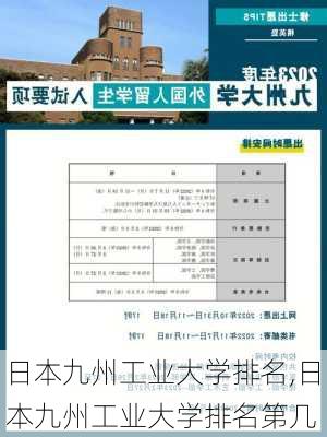 日本九州工业大学排名,日本九州工业大学排名第几