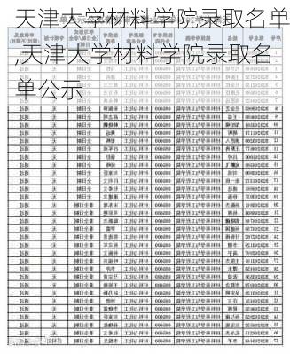 天津大学材料学院录取名单,天津大学材料学院录取名单公示