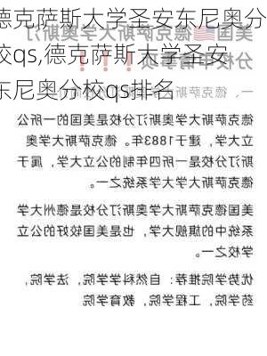 德克萨斯大学圣安东尼奥分校qs,德克萨斯大学圣安东尼奥分校qs排名