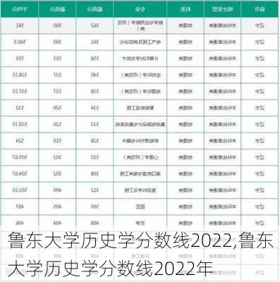 鲁东大学历史学分数线2022,鲁东大学历史学分数线2022年