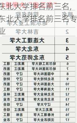 东北大学排名前三名,东北大学排名前三名专业