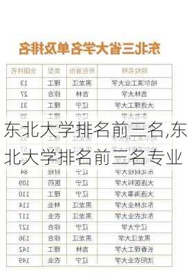 东北大学排名前三名,东北大学排名前三名专业