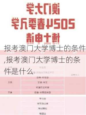 报考澳门大学博士的条件,报考澳门大学博士的条件是什么