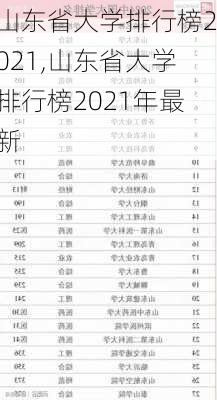 山东省大学排行榜2021,山东省大学排行榜2021年最新