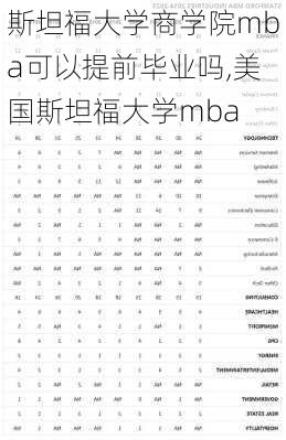 斯坦福大学商学院mba可以提前毕业吗,美国斯坦福大学mba