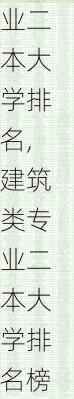 建筑类专业二本大学排名,建筑类专业二本大学排名榜