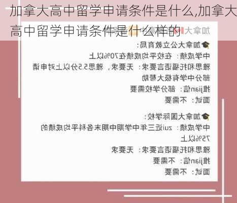 加拿大高中留学申请条件是什么,加拿大高中留学申请条件是什么样的