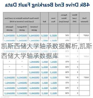 凯斯西储大学轴承数据解析,凯斯西储大学轴承数据库