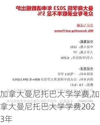 加拿大曼尼托巴大学学费,加拿大曼尼托巴大学学费2023年