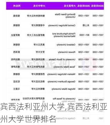 宾西法利亚州大学,宾西法利亚州大学世界排名