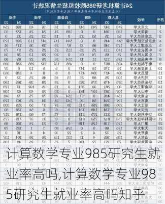 计算数学专业985研究生就业率高吗,计算数学专业985研究生就业率高吗知乎