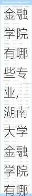 湖南大学金融学院有哪些专业,湖南大学金融学院有哪些专业好