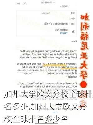 加州大学欧文分校全球排名多少,加州大学欧文分校全球排名多少名