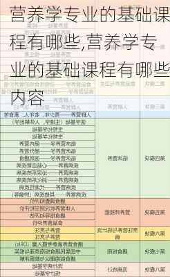 营养学专业的基础课程有哪些,营养学专业的基础课程有哪些内容