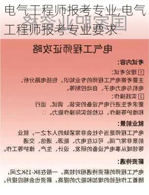 电气工程师报考专业,电气工程师报考专业要求