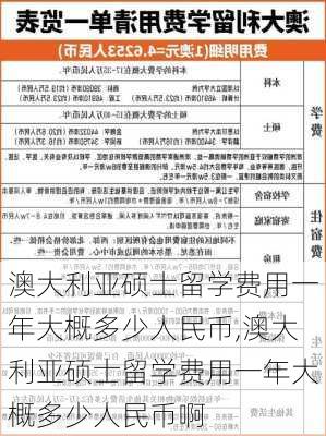 澳大利亚硕士留学费用一年大概多少人民币,澳大利亚硕士留学费用一年大概多少人民币啊