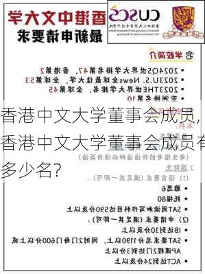 香港中文大学董事会成员,香港中文大学董事会成员有多少名?