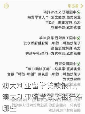 澳大利亚留学贷款银行,澳大利亚留学贷款银行有哪些