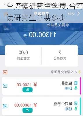 台湾读研究生学费,台湾读研究生学费多少