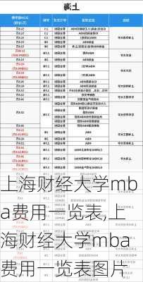 上海财经大学mba费用一览表,上海财经大学mba费用一览表图片