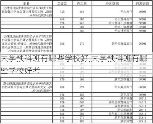 大学预科班有哪些学校好,大学预科班有哪些学校好考