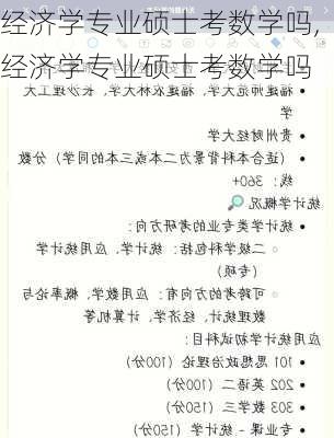 经济学专业硕士考数学吗,经济学专业硕士考数学吗