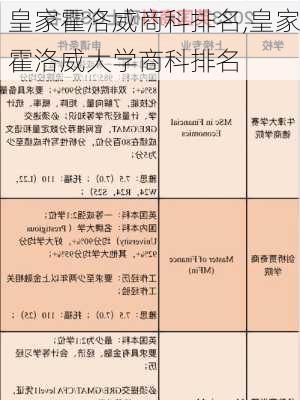 皇家霍洛威商科排名,皇家霍洛威大学商科排名