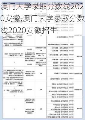 澳门大学录取分数线2020安徽,澳门大学录取分数线2020安徽招生