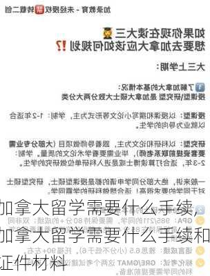 加拿大留学需要什么手续,加拿大留学需要什么手续和证件材料