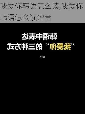 我爱你韩语怎么读,我爱你韩语怎么读谐音