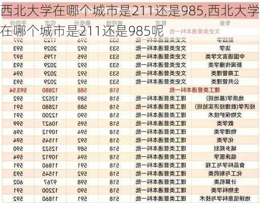 西北大学在哪个城市是211还是985,西北大学在哪个城市是211还是985呢