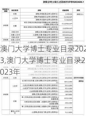 澳门大学博士专业目录2023,澳门大学博士专业目录2023年