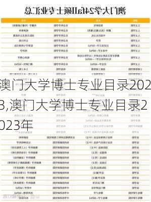 澳门大学博士专业目录2023,澳门大学博士专业目录2023年