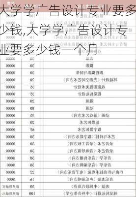 大学学广告设计专业要多少钱,大学学广告设计专业要多少钱一个月