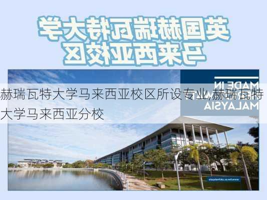 赫瑞瓦特大学马来西亚校区所设专业,赫瑞瓦特大学马来西亚分校