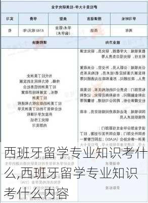 西班牙留学专业知识考什么,西班牙留学专业知识考什么内容