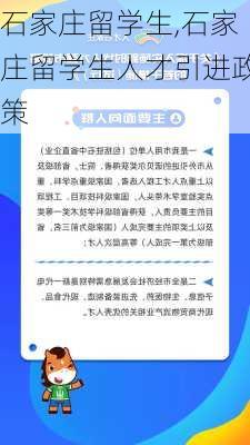 石家庄留学生,石家庄留学生人才引进政策