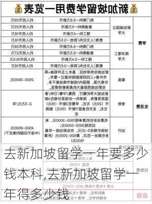 去新加坡留学一年要多少钱本科,去新加坡留学一年得多少钱