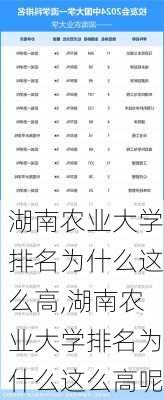 湖南农业大学排名为什么这么高,湖南农业大学排名为什么这么高呢