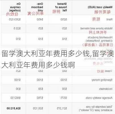 留学澳大利亚年费用多少钱,留学澳大利亚年费用多少钱啊