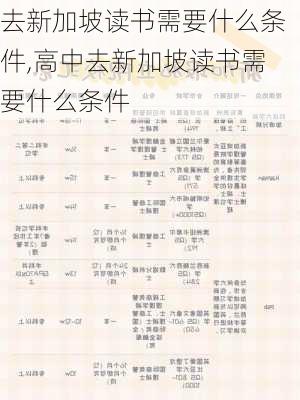 去新加坡读书需要什么条件,高中去新加坡读书需要什么条件