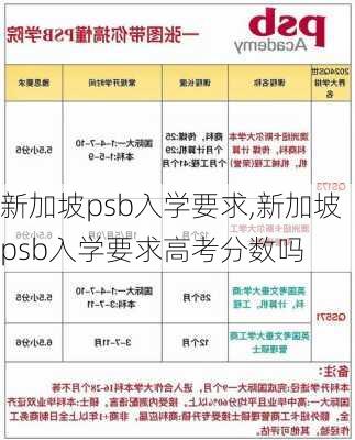 新加坡psb入学要求,新加坡psb入学要求高考分数吗