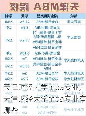 天津财经大学mba专业,天津财经大学mba专业有哪些