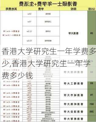 香港大学研究生一年学费多少,香港大学研究生一年学费多少钱