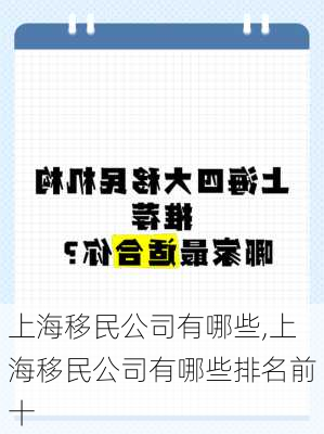 上海移民公司有哪些,上海移民公司有哪些排名前十