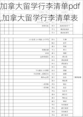 加拿大留学行李清单pdf,加拿大留学行李清单表