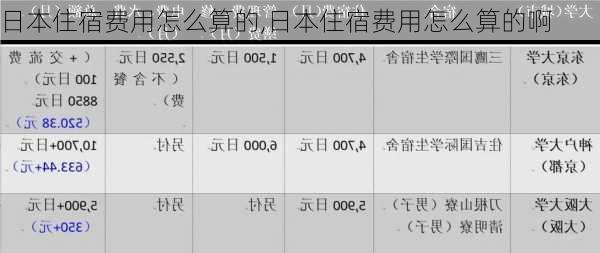 日本住宿费用怎么算的,日本住宿费用怎么算的啊